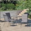 Set da Pranzo da Giardino 5 pz in Acciaio Antracite