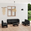 Set Divani da Giardino 8 pz con Cuscini Legno Massello di Pino