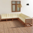 Set Divani da Giardino 7 pz con Cuscini in Massello di Pino