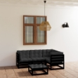 Set Divani da Giardino 5 pz con Cuscini in Massello di Pino