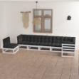 Set Divani da Giardino 7 pz con Cuscini Legno Massello di Pino