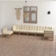 Set Divani da Giardino 7 pz con Cuscini in Massello di Pino