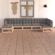 Set Divani da Giardino 7 pz con Cuscini Legno Massello di Pino