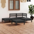 Set Divani da Giardino 5 pz in Legno Massello di Pino Nero