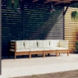 Set Divani da Giardino 4 pz con Cuscini Legno Massello di Pino