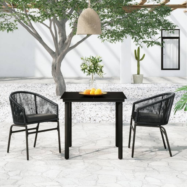 Set Mobili da Pranzo per Giardino 3 pz Antracite