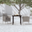 Set da Pranzo per Giardino 3 pz con Cuscini Grigio e Nero