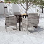 Set da Pranzo per Giardino 5 pz con Cuscini Grigio e Nero