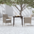 Set da Pranzo per Giardino 3 pz con Cuscini Beige e Nero