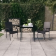 Set Mobili da Pranzo per Giardino 3 pz Nero
