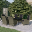 Set Mobili da Pranzo per Giardino 7 pz Marrone