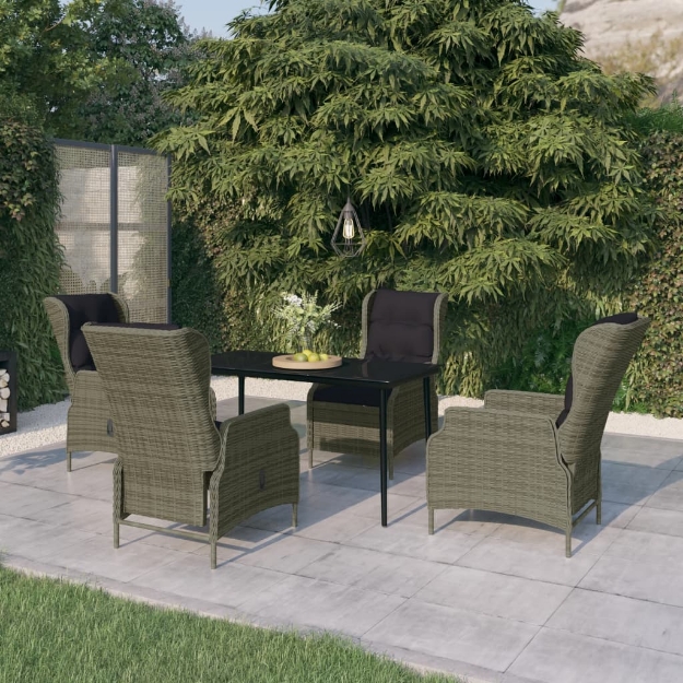 Set Mobili da Pranzo per Giardino 5 pz Marrone