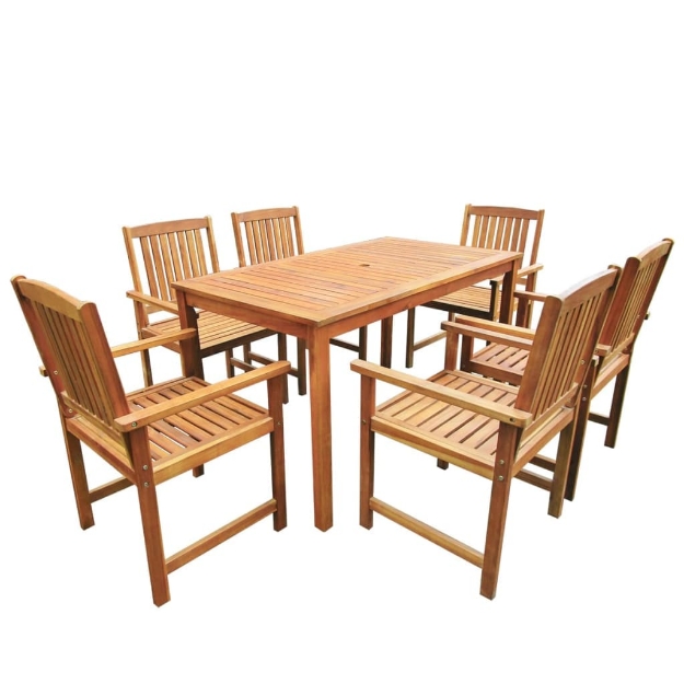 Set da Pranzo da Giardino 7 pz in Legno Massello di Acacia