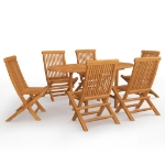 Set da Pranzo da Giardino 7 pz in Legno Massello di Teak