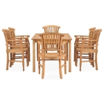 Set da Pranzo da Giardino 7 pz in Legno Massello di Teak