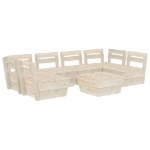 Set Divani da Giardino su Pallet 7 pz in Legno Abete Impregnato