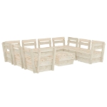 Set Divani da Giardino su Pallet 9 pz in Legno Abete Impregnato