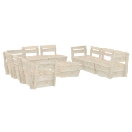 Set Divani da Giardino su Pallet 9 pz in Legno Abete Impregnato