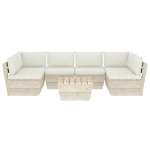 Set Divani da Giardino su Pallet 7 pz con Cuscini Legno Abete