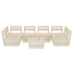 Set Divani da Giardino su Pallet 7 pz in Legno Abete Impregnato