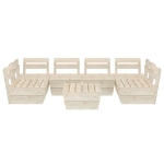 Set Divani da Giardino su Pallet 7 pz in Legno Abete Impregnato