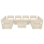 Set Divani da Giardino su Pallet 9 pz in Legno Abete Impregnato