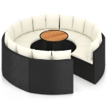 Set Divani da Giardino 9 pz con Cuscini in Polyrattan Nero