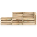 Set Divani da Giardino 3 pz in Legno di Pino Impregnato Verde