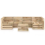 Set Salotto da Giardino 7 pz in Legno di Pino Impregnato Verde