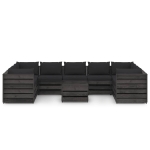 Set Divani da Giardino con Cuscini 10pz Legno Impregnato Grigio