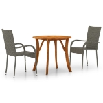 Set Mobili da Pranzo per Giardino 3 pz Grigio