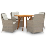 Set Mobili da Pranzo per Giardino 5 pz Marrone