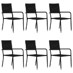 Set Mobili da Pranzo Giardino 7 pz in Polyrattan Nero