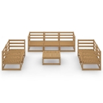 Set Divani da Giardino 8 pz Miele in Legno Massello di Pino