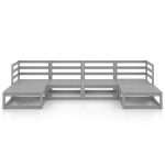 Set Divani da Giardino 6 pz in Legno Massello di Pino