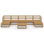 Set Divani da Giardino 8 pz in Legno Massello di Pino