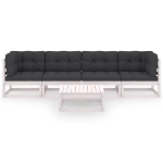 Set Divani da Giardino 5 pz con Cuscini Legno Massello di Pino