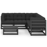 Set Divani da Giardino 6 pz con Cuscini Legno Massello di Pino