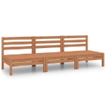 Set Divani da Giardino 3 pz Miele in Legno Massello di Pino