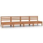 Set Divani da Giardino 4 pz Miele in Legno Massello di Pino