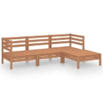 Set Divani da Giardino 4 pz in Legno Massello di Pino Miele