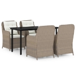 Set Mobili da Pranzo per Giardino 5 pz Marrone