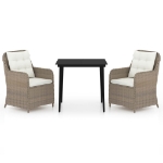 Set da Pranzo da Giardino 3 pz Marrone