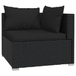 Set Divani da Giardino 9 pz con Cuscini in Polyrattan Nero