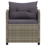 Set Divani da Giardino 3 pz con Cuscini in Polyrattan Grigio