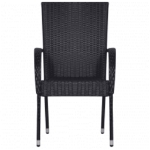 Set Mobili da Pranzo per Giardino 3 pz Nero