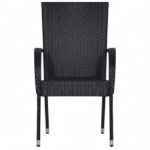 Set Mobili da Pranzo per Giardino 5 pz Nero