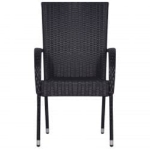 Set Mobili da Pranzo per Giardino 5 pz Nero