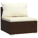 Set Divani da Giardino 11 pz con Cuscini in Polyrattan Marrone