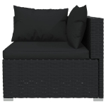 Set Divani da Giardino 10 pz con Cuscini in Polyrattan Nero